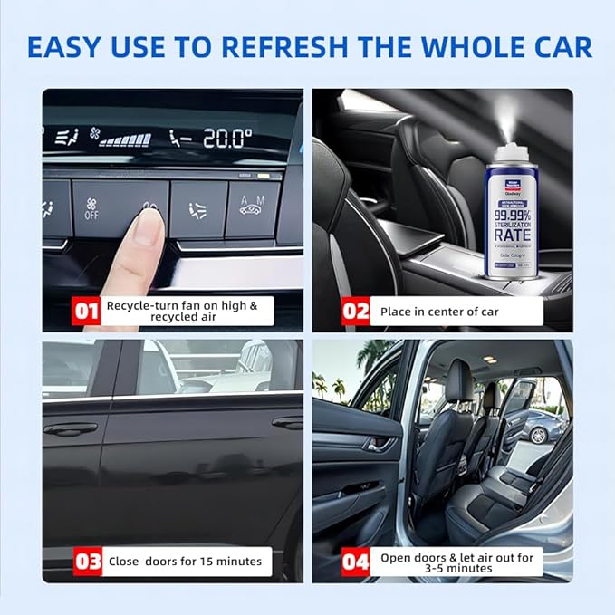 Glodway Whole Car Air Refresher Spray,Odor Eliminator Eliminates Strong Vehicle Odors,Cologne Scent-6 Ounce Spray Bottle (Plack of 3)