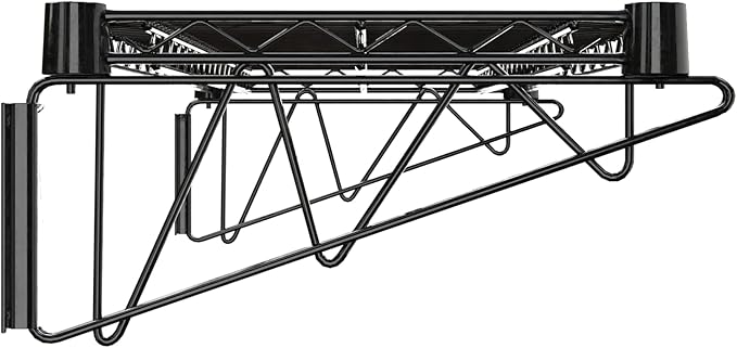 14" x 36" Black Epoxy Wire Wall Mount Shelf