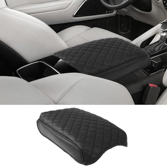 sportuli Center Console Cover Anti-Scratch Leather Armrest Cushion Compatible with 2020 2021 2022 2023 2024 Kia Telluride accessories (Black)