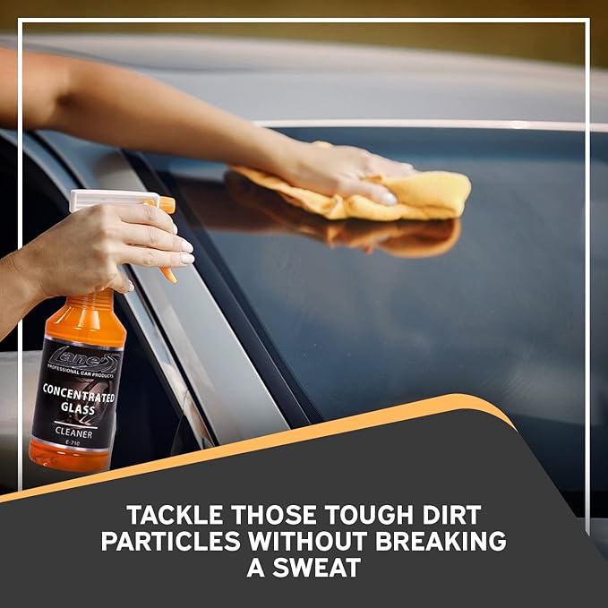 LANE'S Concentrated Auto Glass Cleaner- Window Cleaner, Windshield Cleaner- Removes Smoke Film, Fingerprints, and Smudges, Safe for All Glasses- 32 oz
