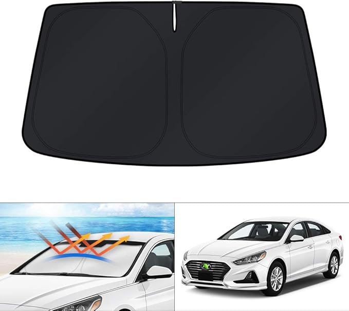 KUST Windshield Sun Shade for 2015 2016 2017 2018 2019 Hyundai Sonata Sedan Custom Fit Sunshade Foldable Sun Visor Protector Blocks UV Rays Keep Your Car Cooler