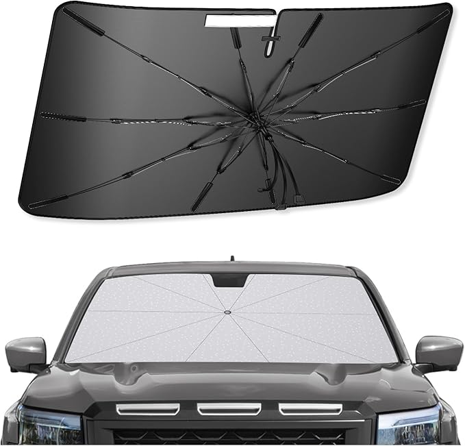 SXCY for 2022-2024 2025 Nissan Frontier Windshield Umbrella Sunshade [Easier Foldable] for 2025 Nissan Frontier Accessories 2025 Frontier Sunshade Umbrella 2025 Frontier Windshield Sun Shade Umbrella