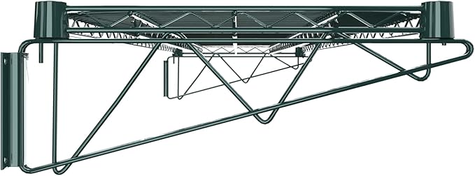 18" x 60" Green Epoxy Wire Wall Mount Shelf