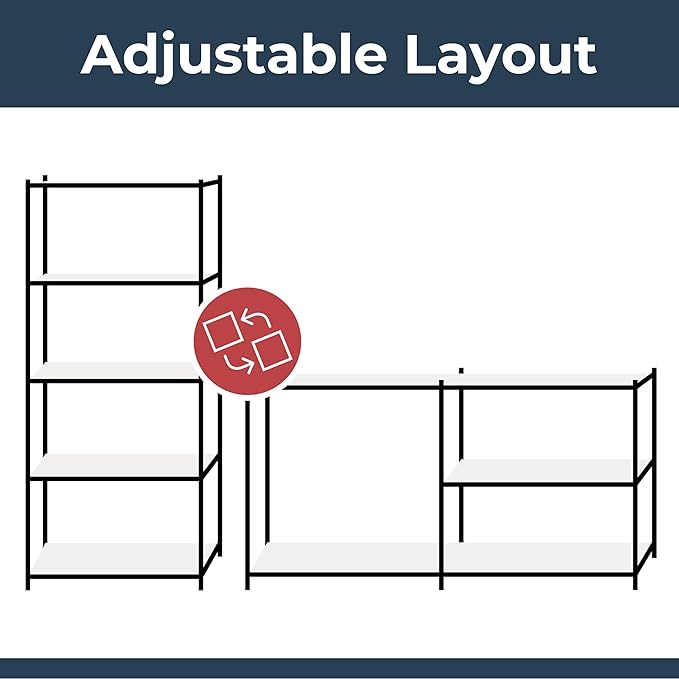 Garage Shelving Units - 71" H x 47" L x 16" W - Heavy Duty Racking - Shelves for Storage -1 Bay - Galvanised - 5 Tier - 2000LB Capacity (400LB Per Shelf) - Workshop, Shed, Office - 5 Year Warranty