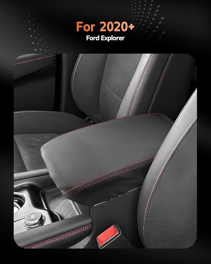 CDEFG for 2025 Ford Explorer Center Console Cover Armrest Box Cover for Explorer 2020 2021 2022 2023 2024 2025 Accessories Console Arm Rest Protector
