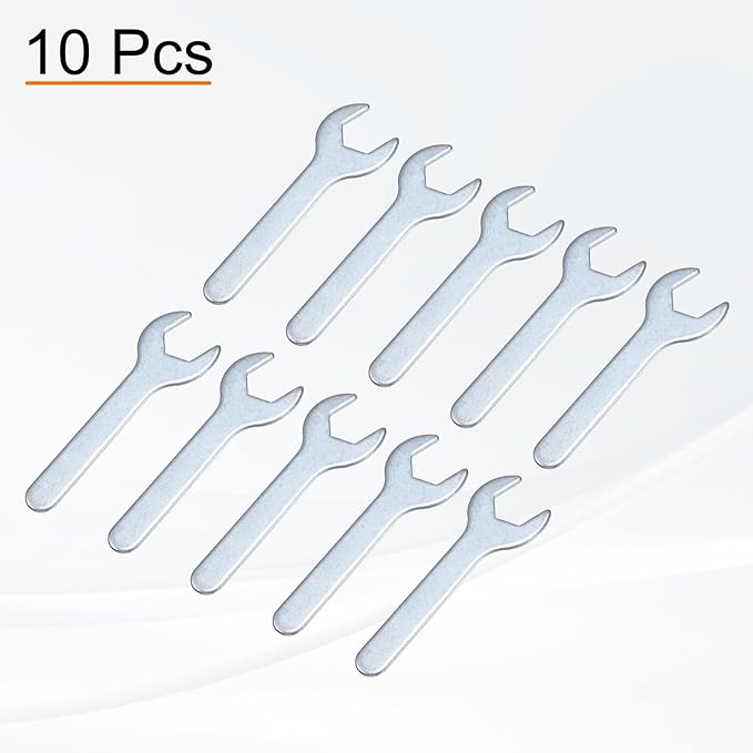HARFINGTON 10pcs Small Wrench Open End Wrench 22x126x2.8mm Metric U-Shaped Single Open Ended Spanner Super Thin Small Flat Head Galvanizing Wrench for Automotive Repair Furniture Assembly