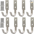 Hooks for Hanging Stainless Steel Heavy Duty Coat Hook Wall Hooks Robe Hanger Hooks Hanging Hat Key Holder for Towel, Bag Indoor Outdoor (Silver-Square-2 Hole, 2.5x1.3inch,8pcs)