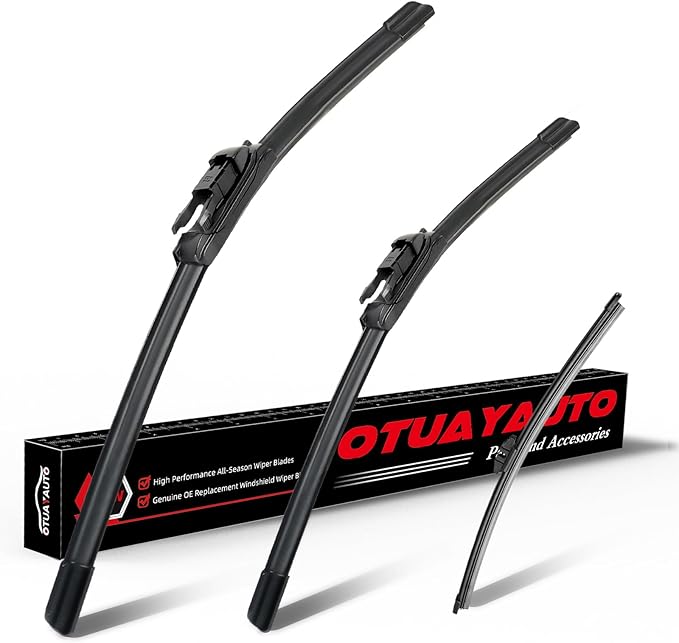 OTUAYAUTO Premium Windshield Wiper Blades - Replacement for Ford Escape 2020-2023 - Precision Fit, All-Weather Performance, Front and Rear Wiper Blades, Pinch Tab - 24"+20"+11" (Pack of 3)
