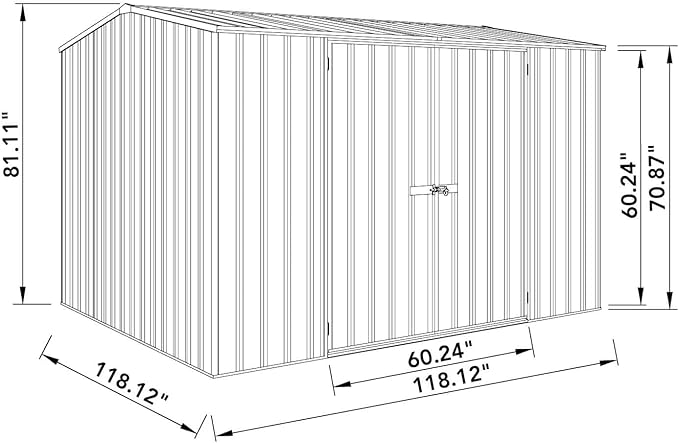 Absco Premier Storage Sheds, 10'x10' Metal Garage, DIY Backyard Shed, Utility Tool Storage, Weather & Wind Resistant Aluminum Panels & Steel Frame, Maintenance-Free, 12 Year Warranty, Classic Cream