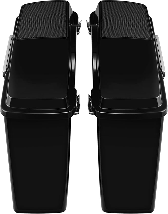 XFMT Glossy Black Hard Saddlebags W/ 6x9 Speaker Lids For Harley Touring Road King Street Glide Road Glide Electra Glide Ultra Classic 1994-2013