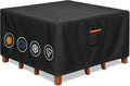 Outdoor Waterproof Furniture Cover, 86W x 86L x 28H inches Heavy Duty 600D Square Table and Chair Set Protection, Black