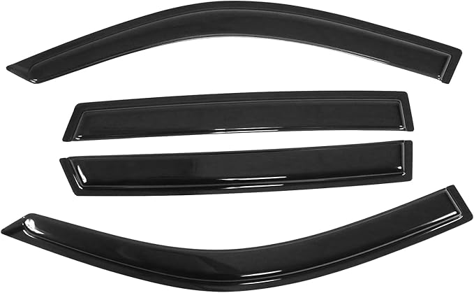 Window Visor Deflector Compatible with 2001-2005 Toyota Rav4 4-Door, Slim Tinted Acrylic Resistant Shield Cover Wind Sun Rain Guard by IKON MOTORSPORTS, 2002 2003 2004