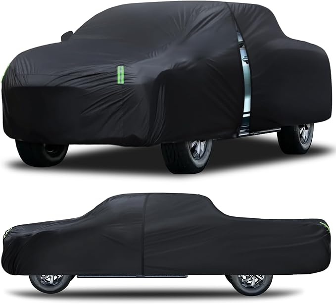 Car Cover Waterproof All Weather Full Outdoor Pickup Truck Cover Rain UV Protection, Size T2 Universal Fit for Ford F150 Chevy Silverado Dodge Ram 1500. (Fit Truck Length 221 to 228 inch)