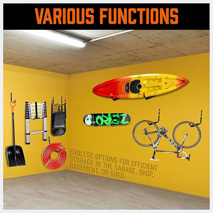 HORUSDY 10-Pack Heavy Duty Garage Storage Hooks Assorted Utility Hooks, 9", 7", 5", 3.5", 3" Two Each