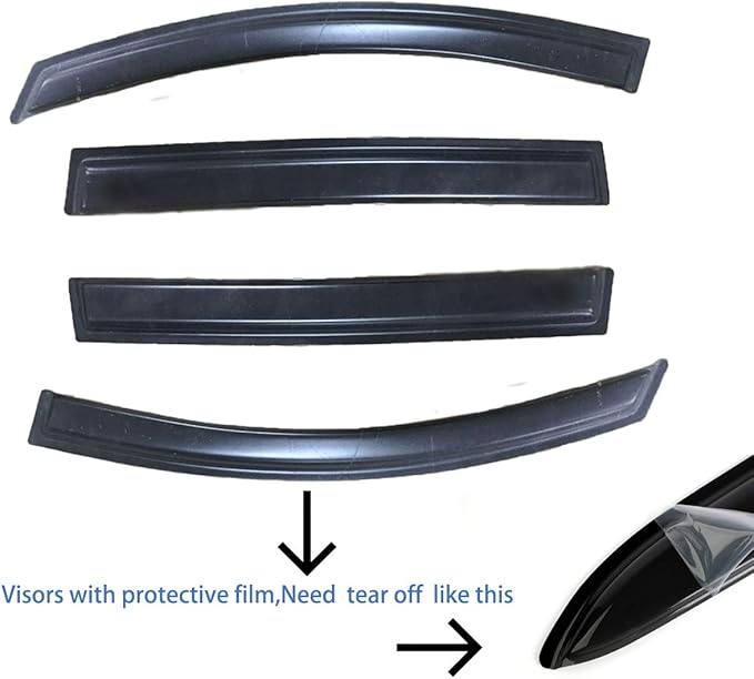 4pcs Outside Mount Style Sun Rain Guard Durable Side Window Wind Deflectors Dark Smoke Vent Window Visors Compatible with 2008-2015 Toyota Highlander