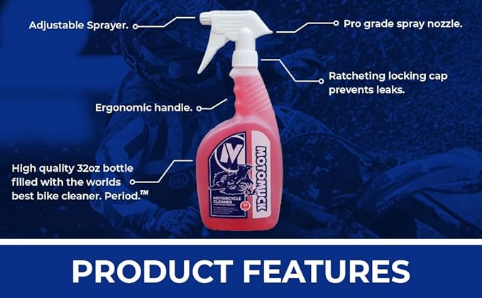 Motomuck-PH Neutral Nano Tech Motorcycle cleaner - Bike Cleaner - Safe On All Surfaces and All Types of Motorcycle- (32 oz Bottle)