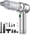 Car Vacuum,3 Suction Modes,Portable Mini Cordless Cleaner with 24000pa Suction Power,Type-C Charge,Handheld Vacuum for Home,Car, Office Desk, Keyboards(Silver White)