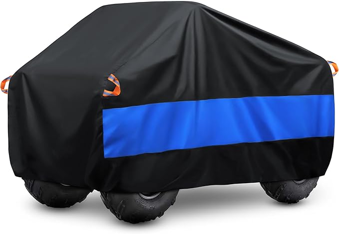 MORNYRAY ATV Cover Waterproof Heavy Duty Universal Quad Cover Outdoor Storage Cover 4 Wheeler UV Protection for Polaris Yamaha Honda Suzuki Kawasaki (Black, A3-86.6''L x 38.6''W x 41.7''H)