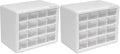 Akro-Mils 16-Drawer Plastic Drawer Storage Cabinet for Garage Organization, Beads, Makeup Organizer, Building Bricks Storage, Teacher Toolbox, 10-1/2-Inch W x 6-1/2-Inch D x 8-1/2-Inch H, 10116 White