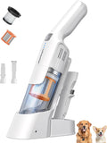 Aspiron Cordless Handheld Vacuum, 24KPA Powerful Car Vacuum, Rechargeable, Charging Dock, Ergonomic Handle, 2-in-1 Crevice Tool, 1.8lb Portable Vacuum Cleaner with 2-Speed for Car, Home, White