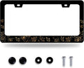 Butterfly License Plate Frame Golden Butterflies License Plate Stainless Steel Funny License Plate Holder for Men Women Universal Colorful Car Accessories Decoration 12.3" x 6.3"