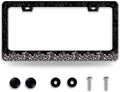 Cute Pink Flowers License Plate Frame Colorful Floral License Plate Frames Funny Auto Accessories Stainless Steel License Plate Holder 6x12 Inch