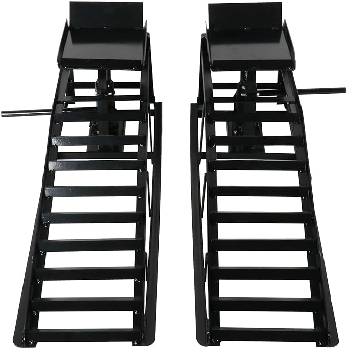 5 Ton 2 Pack Hydraulic Car Ramp Elevator 10000 Lbs for Auto Car Truck Trailer Garage Service Vehicle Ramp Lift Jack Hydraulic Lift (Black)