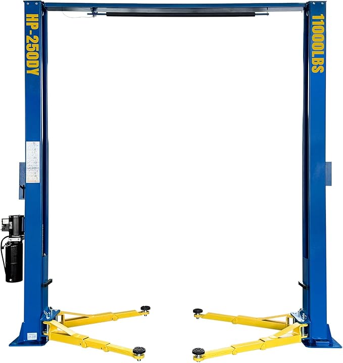 110V Two Post Car Lift 11,000 LBS Single-Sided Unlocking Overhead Heavy Duty 2 Posts Auto Hoist Truck Lift for Garage 3 Year Warranty