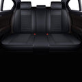 LINGVIDO Car Seat Covers, Breathable and Waterproof Faux Leather Automotive Seat Covers for Cars SUV Truck Sedan,Universal Anti-Slip Seat Cover with Backrest (Rear Seat, Black-Blueline)