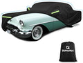 QUNSUNUS Waterproof Car Cover for Oldsmobile 88 1949-1958/1986-1999, Outdoor Car Cover with Zipper, All Weather Full Exterior Cover with Straps and Elastic Edges for Wind, Sun, UV and Dust Protection
