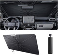 2025 4Runner Car Windshield Sun Shade Windshield Sunshade Umbrella [Star Fabric] Protect Car from Sun Rays&Heat Damage Keeps Vehicle Cool, Spring Structure Edge Fits Toyota Windshield Sun Shade (S4)