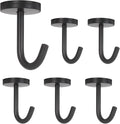 NearMoon Coat Hooks, Wall Hooks for Hanging Hat Hurse Robe, 304 Stainless Steel Heavy Duty Towel Hangers for Bathroom Livingroom Kitchen-Ceiling Hook, 6 Pack (2 Inch, Matte Black)