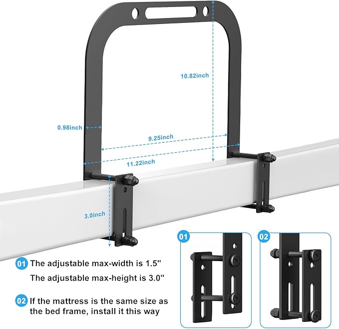 YUOROS Extra Tall Mattress Slide Stopper Holder Gripper Retainer Bar for Metal to Keep Mattress from Sliding