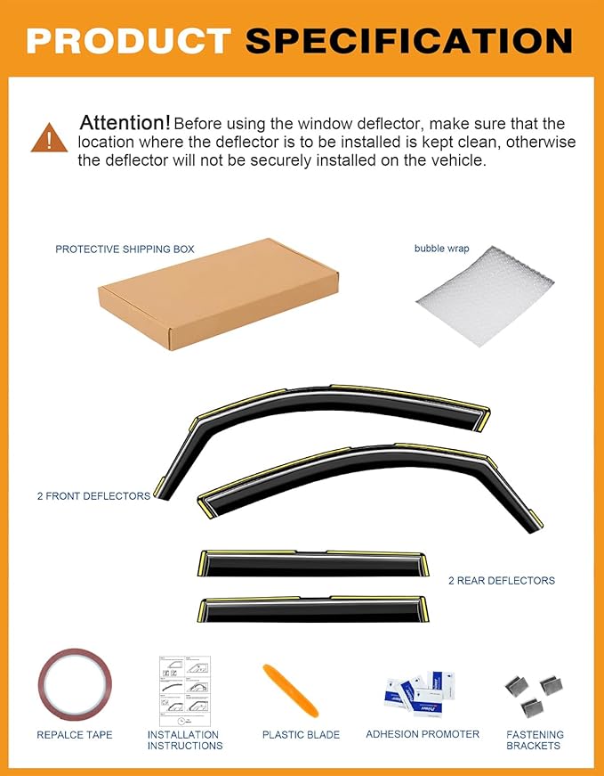 in-Channel Window Rain Guards Intended for Subaru Forester 2019 2020 2021 2022 2023 2024 Extra Durable Window Deflectors Vent Visors Shades Exterior Car Accessories - 4 pcs