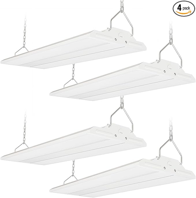 LED Linear Shop Lights 150W, 22500LM Led High Bay Lights 5000K Daylight 120-277V, 4-Pack Led Garage Light for Shop Workshop Store Commercial Supermarket Warehouse Basement Exhibition Room ETL