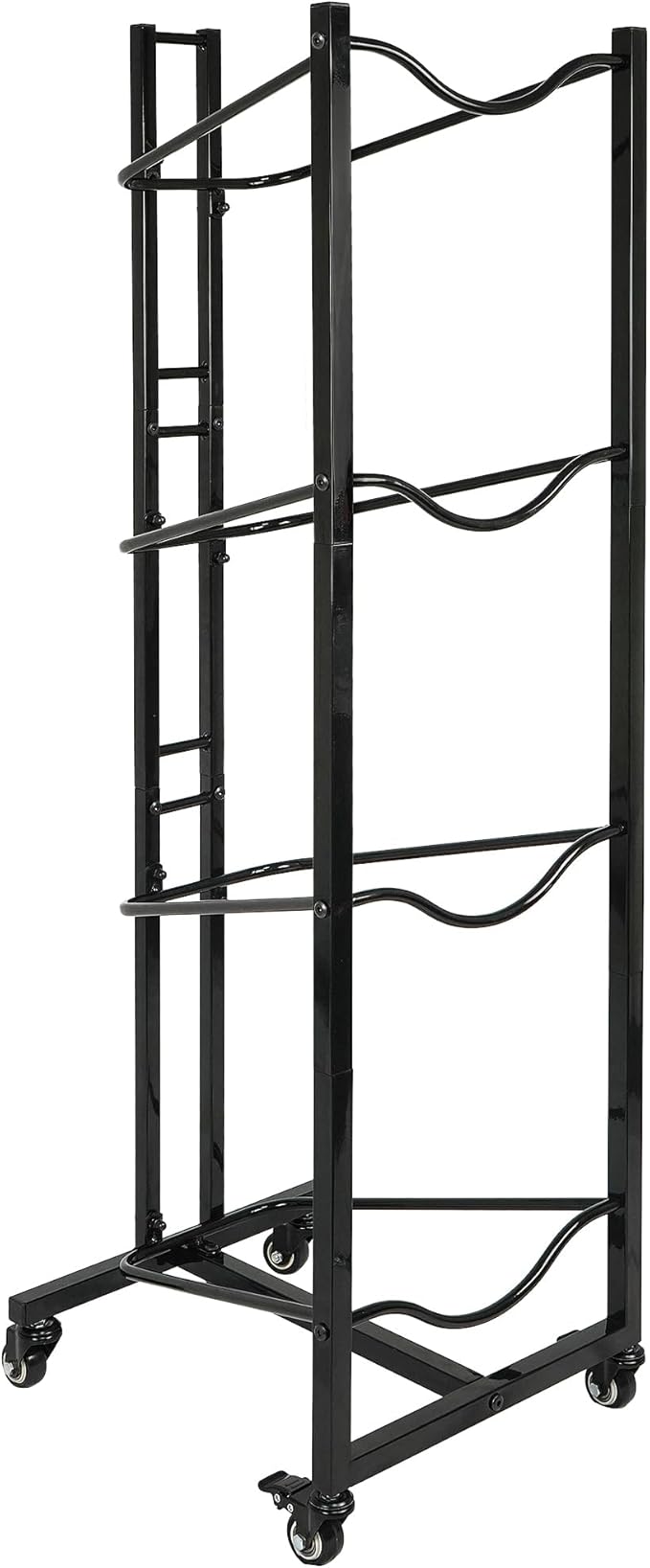 5 Gallon Water Bottle Holder, 4-Tier Heavy Duty Water Cooler Jug Rack, Water Jug Stand with 4 Wheels, Water Jug Rack for Kitchen, Garages - Black
