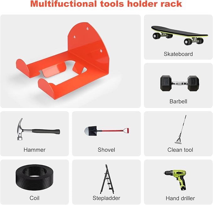 Weedeater Hanger,Trimmer Rack – 2 Pack Heavy Duty Wall Mount for Weed Eater, Grass Trimmer, Hedge Trimmer – Garage Storage Organizer, Space-Saving Tool Holder