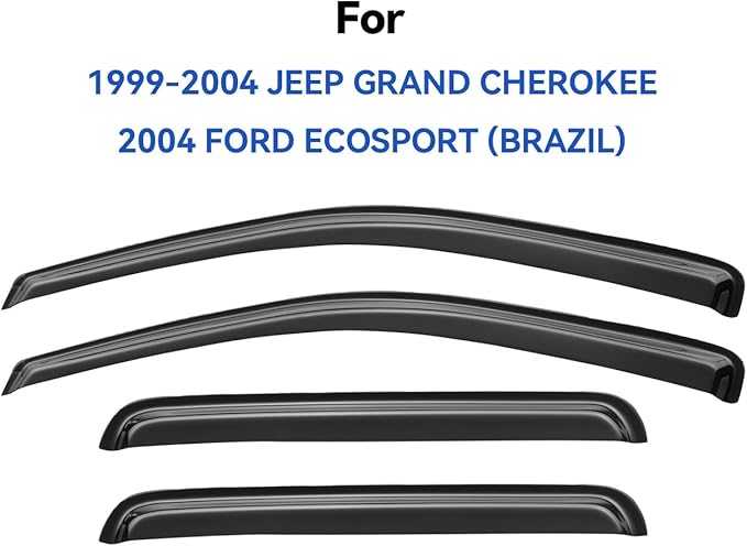 Window Visors Rain Guards Shield for 1999-2004 Jeep Grand Cherokee, Out-Channel Window Vent Wind Deflectors Visors Shades for 2004 Ford Ecosport (Brazil)