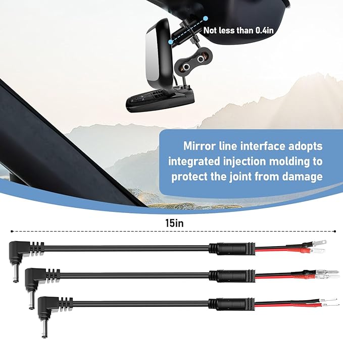 Radar Detector Mount,Rearview Mirror Rod Radar Mounting Bracket+Rearview Mirror Hard Wire Power Cord kit16,with Inline Fuse (for Cobra Radar Detector)