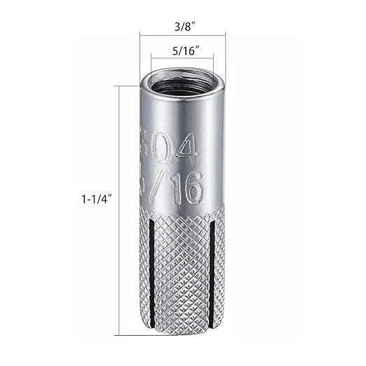 Wensilon(100 pcs) 5/16"-18 Premium Stainless Steel Drop in Anchors Assortment, Knurled Drop-in-Anchor for Solid Concrete, Internal Forced Expansion Screw Bolts