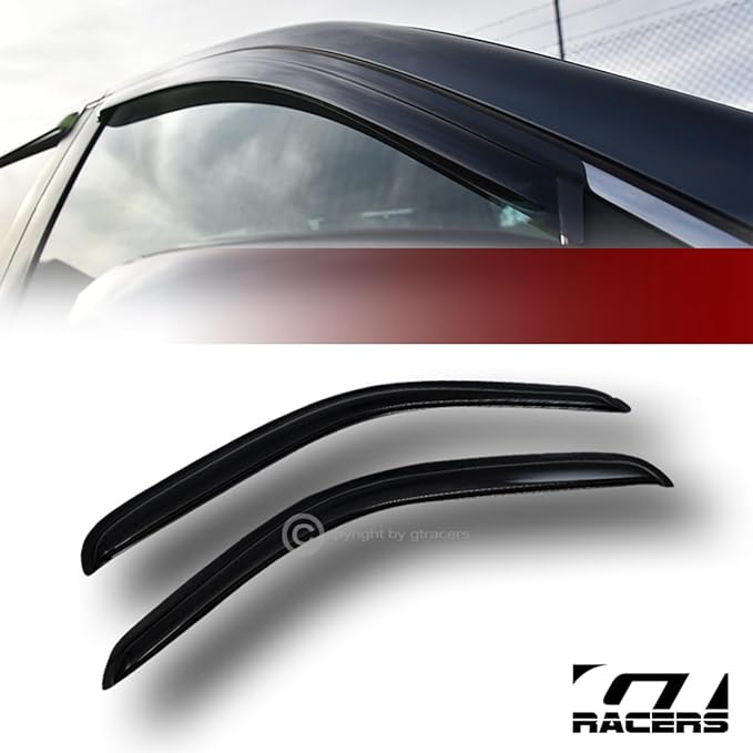 Dark Smoke Tint Window Visors Front Rear Deflector Sun/Rain/Wind Guards Shade for 1995-2004 Compatible with Toyota Tacoma - 2pcs