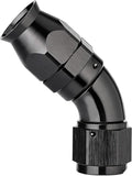 EVIL ENERGY 8AN 45 Degree PTFE One Piece Full Flow End Hose Fitting Aluminum Black
