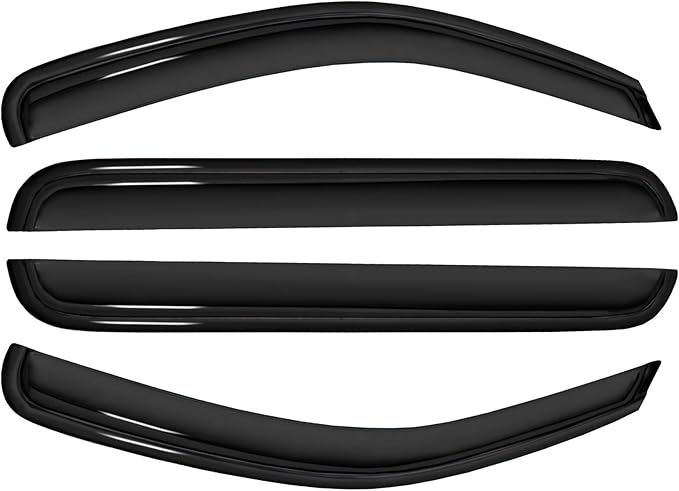 4pc Sun Rain Guards Window Visor Wind Deflector Compatible with 05-12 Nissan Pathfinder Smoke