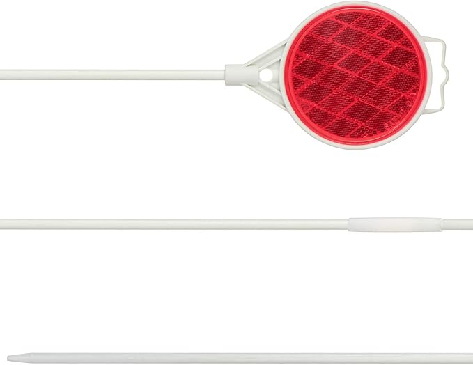 Reflective Driveway Markers, Reflectors for Driveway Entrance, Snow Plow Markers, 51 Inch Fiberglass Pole Double Sided Reflector for Driveway (Pack of 8)