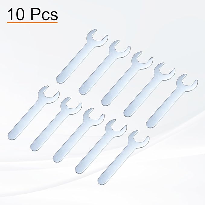 HARFINGTON 10pcs Small Wrench 16x95x2mm Metric U-Shaped Single Open Ended Spanner Super Thin Flat Head Galvanizing Wrench for Automotive Repair Furniture Assembly