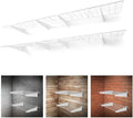 Fencer Wall Mounted Garage Shelving - 96" W x 18" D, 4 Hooks, White, Heavy Duty, 1000lb Capacity