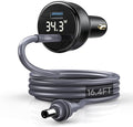 QUIDDITY Starlink Mini Car Adapter DC Power Cable + Cigarette Lighter Adapter 12V-24V with Digital Display, Water-Resistent Car Charging Cord with USB Type-C Port Starlink Mini Accessories(5M/16FT)