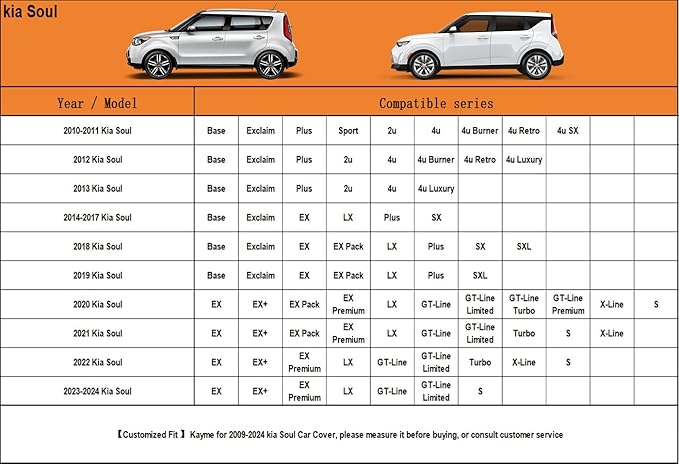 Kayme 6 Layers SUV Car Cover Custom Fit for Kia Soul (2009-2025) Waterproof All Weather for Automobiles, Outdoor Full Cover Rain Sun UV Protection.Silver