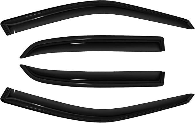 4pc Sun Rain Guards Window Visor Wind Deflector Compatible with 02-08 Ford Crown Victoria Smoke 94054