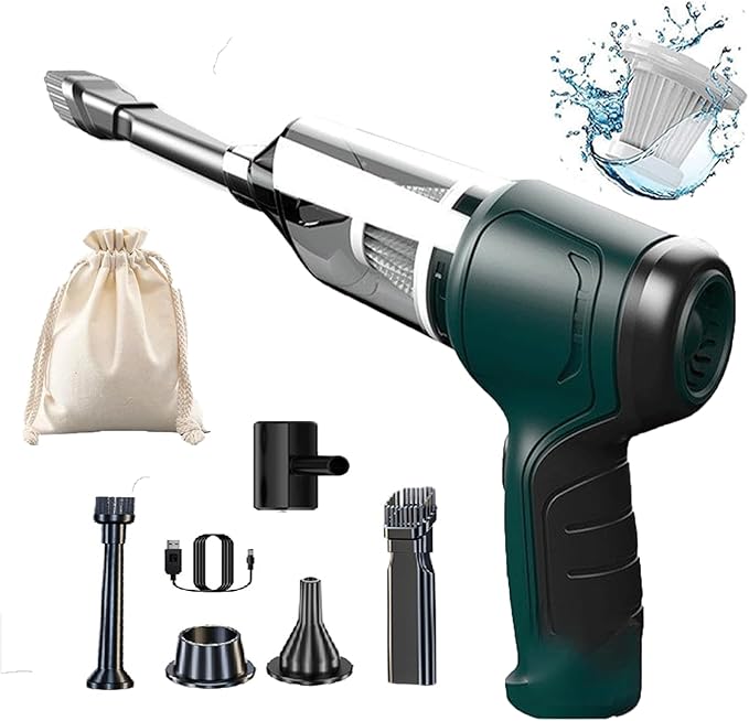 Itutn Car Vacuum/Blower,Itutn Wireless Handheld Car Vacuum Cleaner,Itutn 3 In 1 Vacuum 12000pa,Portable Mini Rechargeable Wireless Car Vacuum Cleaner (1pcs-green)